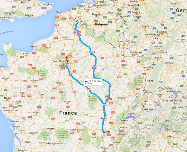 Ukrainian Supporter's stadium journey route plan for Euro2016 in France 